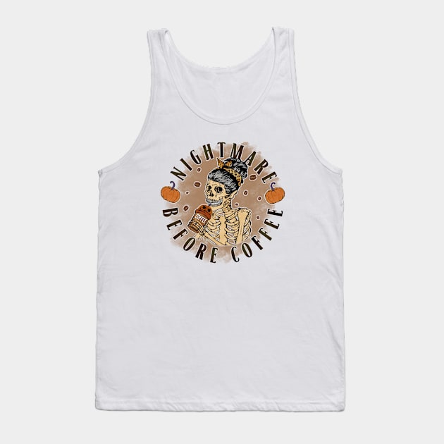 Nightmare Before Coffee Messy Bun Tank Top by little.tunny